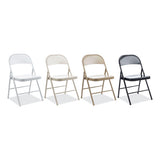 Armless Steel Folding Chair, Supports Up To 275 Lb, Black, 4-carton