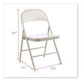Armless Steel Folding Chair, Supports Up To 275 Lb, Taupe, 4-carton