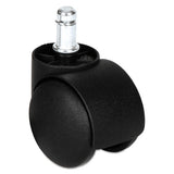 Dual Wheel Hooded Casters, B Stem, 1.5" Caster, Black