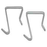 Single Sided Partition Garment Hook, Silver, Steel, 2-pk