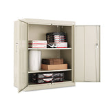 Assembled 42" High Storage Cabinet, W-adjustable Shelves, 36w X 18d, Putty