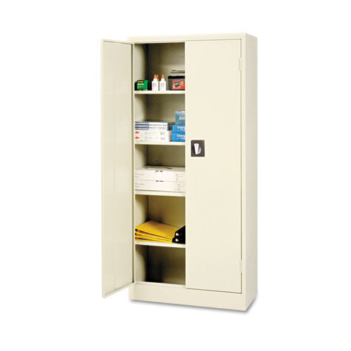 Space Saver Storage Cabinet, Four Fixed Shelves, 30w X 15d X 66h, Black