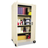 Assembled Mobile Storage Cabinet, W-adjustable Shelves 36w X 24d X 66h, Putty