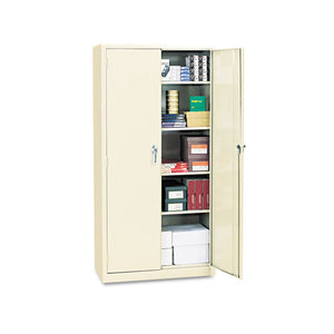 Assembled 72" High Storage Cabinet, W-adjustable Shelves, 36w X 18d, Putty