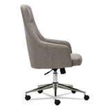 Alera Captain Series High-back Chair, Supports Up To 275 Lbs, Gray Tweed Seat-gray Tweed Back, Chrome Base