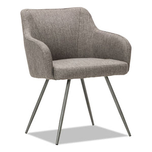 Alera Captain Series Guest Chair, 24" X 24.5" X 30.25", Gray Tweed Seat-gray Tweed Back, Chrome Base