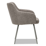 Alera Captain Series Guest Chair, 24" X 24.5" X 30.25", Gray Tweed Seat-gray Tweed Back, Chrome Base
