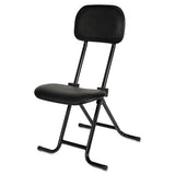 Alera Il Series Height-adjustable Folding Stool, 27.5" Seat Height, Supports Up To 300 Lbs., Black Seat-back, Black Base