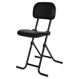 Alera Il Series Height-adjustable Folding Stool, 27.5" Seat Height, Supports Up To 300 Lbs., Black Seat-back, Black Base