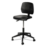 Alera Wl Series Workbench Stool, 25" Seat Height, Supports Up To 250 Lbs., Black Seat-black Back, Black Base