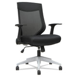 Alera Eb-k Series Synchro Mid-back Flip Arm Mesh-chair, Supports Up To 275 Lbs, Black Seat-black Back, Black Base