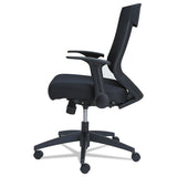 Alera Eb-k Series Synchro Mid-back Flip Arm Mesh-chair, Supports Up To 275 Lbs, Black Seat-black Back, Black Base