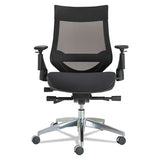 Alera Eb-w Series Pivot Arm Multifunction Mesh Chair, Supports Up To 275 Lbs, Black Seat-black Back, Aluminum Base