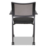 Alera Eikon Series Stacking Mesh Guest Chair, Black Seat-black Back, Black Base, 2-carton
