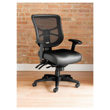 Alera Elusion Series Mesh Mid-back Multifunction Chair, Supports Up To 275 Lbs, Black Seat-black Back, Black Base