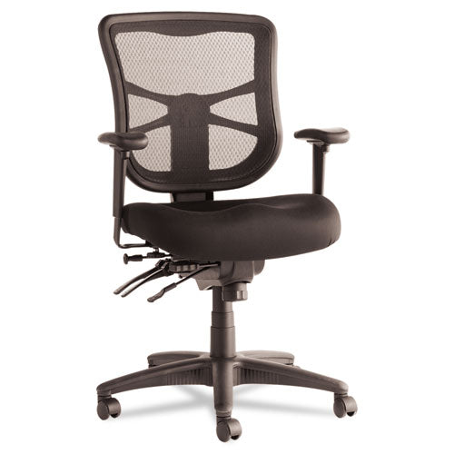 Alera Elusion Series Mesh Mid-back Multifunction Chair, Supports Up To 275 Lbs, Black Seat-black Back, Black Base