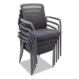 Mesh Guest Stacking Chair, Supports Up To 275 Lbs., Black Seat-black Back, Black Base
