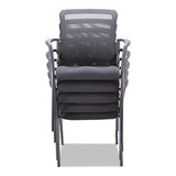 Mesh Guest Stacking Chair, Supports Up To 275 Lbs., Black Seat-black Back, Black Base
