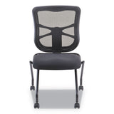 Alera Elusion Mesh Nesting Chairs, Black Seat-black Back, Black Base, 2-carton