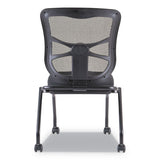 Alera Elusion Mesh Nesting Chairs, Black Seat-black Back, Black Base, 2-carton