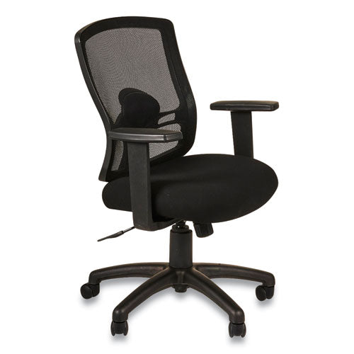 Alera Etros Series Mesh Mid-back Petite Swivel-tilt Chair, Supports Up To 275 Lbs, Black Seat-black Back, Black Base