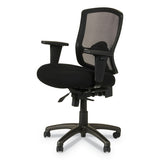 Alera Etros Series Mesh Mid-back Petite Multifunction Chair, Supports Up To 275 Lbs, Black Seat-black Back, Black Base