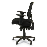 Alera Etros Series Mesh Mid-back Petite Multifunction Chair, Supports Up To 275 Lbs, Black Seat-black Back, Black Base