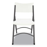 Premium Molded Resin Folding Chair, White Seat-white Back, Dark Gray Base