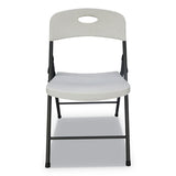 Molded Resin Folding Chair, White Seat-white Back, Dark Gray Base, 4-carton