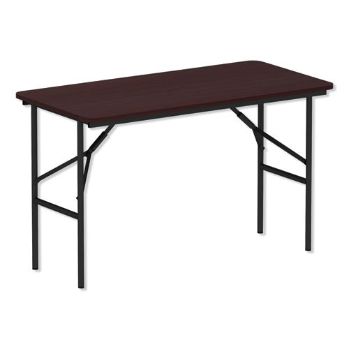 Wood Folding Table, Rectangular, 48w X 23 7-8d X 29h, Mahogany