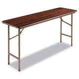 Wood Folding Table, Rectangular, 59 7-8w X 17 3-4d X 29 1-8h, Mahogany