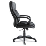 Alera Fraze Executive High-back Swivel-tilt Leather Chair, Supports Up To 275 Lbs, Black Seat-black Back, Black Base