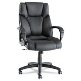 Alera Fraze Executive High-back Swivel-tilt Leather Chair, Supports Up To 275 Lbs, Black Seat-black Back, Black Base