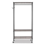 Wire Shelving Garment Rack, 30 Garments, 36w X 18d X 75h, Black