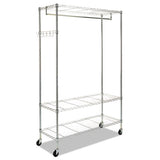 Wire Shelving Garment Rack, 40 Garments, 48w X 18d X 75h, Silver