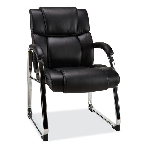 Alera Hildred Series Guest Chair, 25 X 28.94 X 37.8,  Black Seat-back, Chrome Base