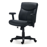 Alera Harthope Leather Task Chair, Supports Up To 275 Lb, Black Seat-back, Black Base