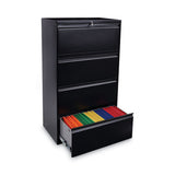 Lateral File, 4 Legal-letter-size File Drawers, Black, 30" X 18" X 52.5"