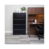 Lateral File, 4 Legal-letter-size File Drawers, Black, 30" X 18" X 52.5"