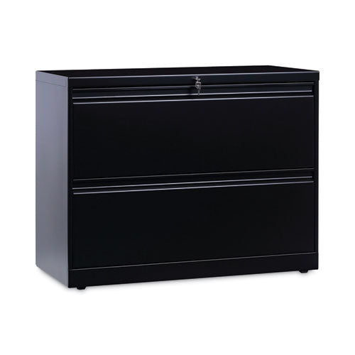 Lateral File, 2 Legal-letter-size File Drawers, Black, 36