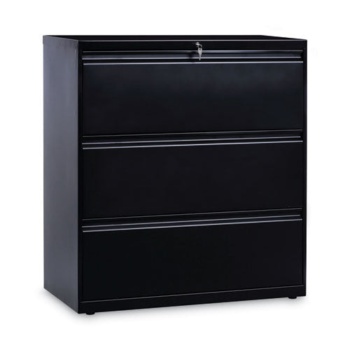 Lateral File, 3 Legal-letter-a4-a5-size File Drawers, Black, 36