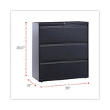 Lateral File, 3 Legal-letter-a4-a5-size File Drawers, Charcoal, 36" X 18" X 39.5"