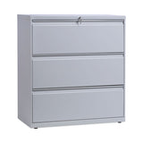 Lateral File, 3 Legal-letter-a4-a5-size File Drawers, Light Gray, 36" X 18" X 39.5"