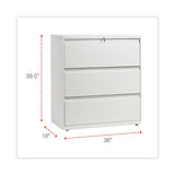 Lateral File, 3 Legal-letter-a4-a5-size File Drawers, Putty, 36" X 18" X 39.5"