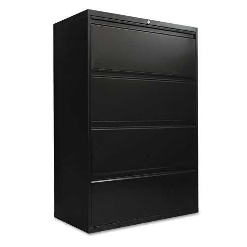 Lateral File, 4 Legal-letter-size File Drawers, Black, 36