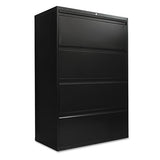 Lateral File, 4 Legal-letter-size File Drawers, Black, 36" X 18" X 52.5"