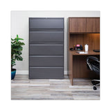 Lateral File, 5 Legal-letter-a4-a5-size File Drawers, Charcoal, 36" X 18" X 64.25"