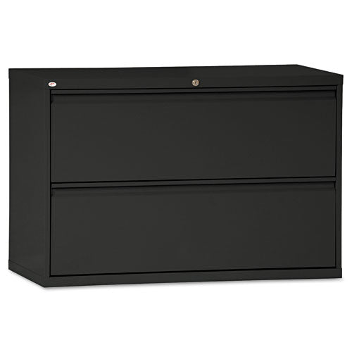 Lateral File, 2 Legal-letter-size File Drawers, Black, 42