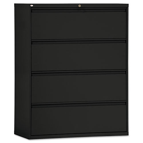 Lateral File, 4 Legal-letter-size File Drawers, Black, 42