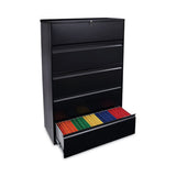 Lateral File, 5 Legal-letter-a4-a5-size File Drawers, Black, 42" X 18" X 64.25"